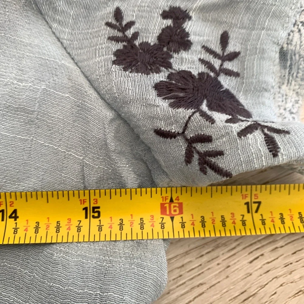 Baltic Born Blue Floral Embroidered Lace Tiered Maxi Dress BD4716-FL Small - Picture 8 of 10